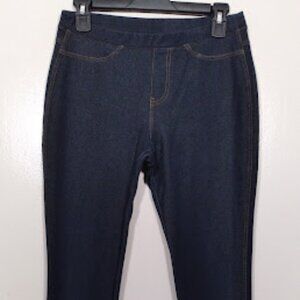 Stretch Navy Blue Pull On Stretch Denim Jeggings Size: M